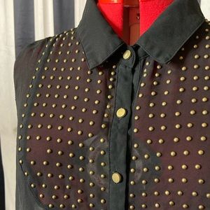 Sheer Studded Sleeveless Top